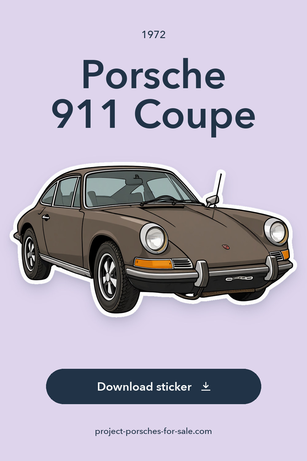 1972 Porsche 911 Coupe sticker preview
