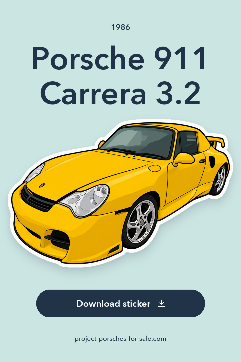 1986 Porsche 911 Carrera 3.2 sticker preview