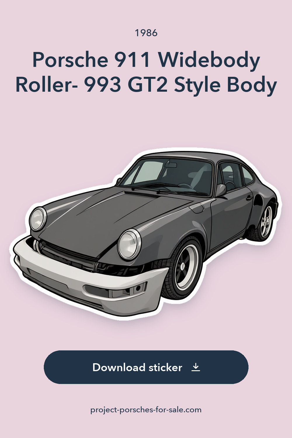 1986 Porsche 911 Widebody Roller- 993 GT2 Style Body – no Engine or Transmission sticker preview