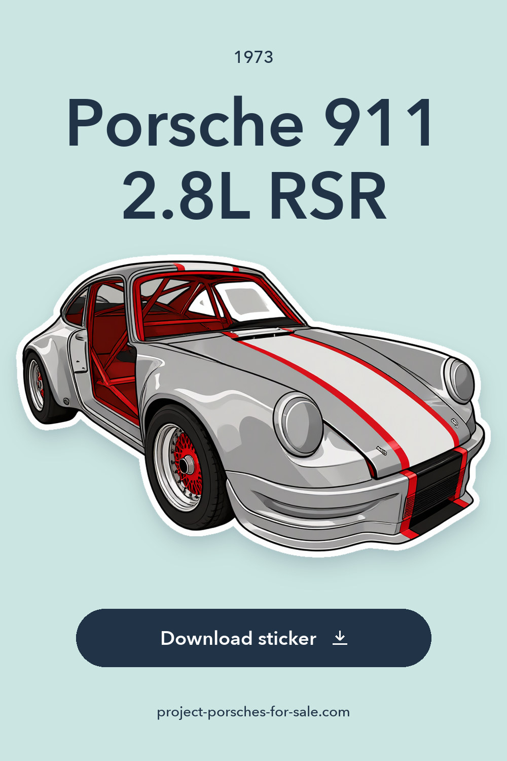1973 Porsche 911 2.8L RSR sticker preview