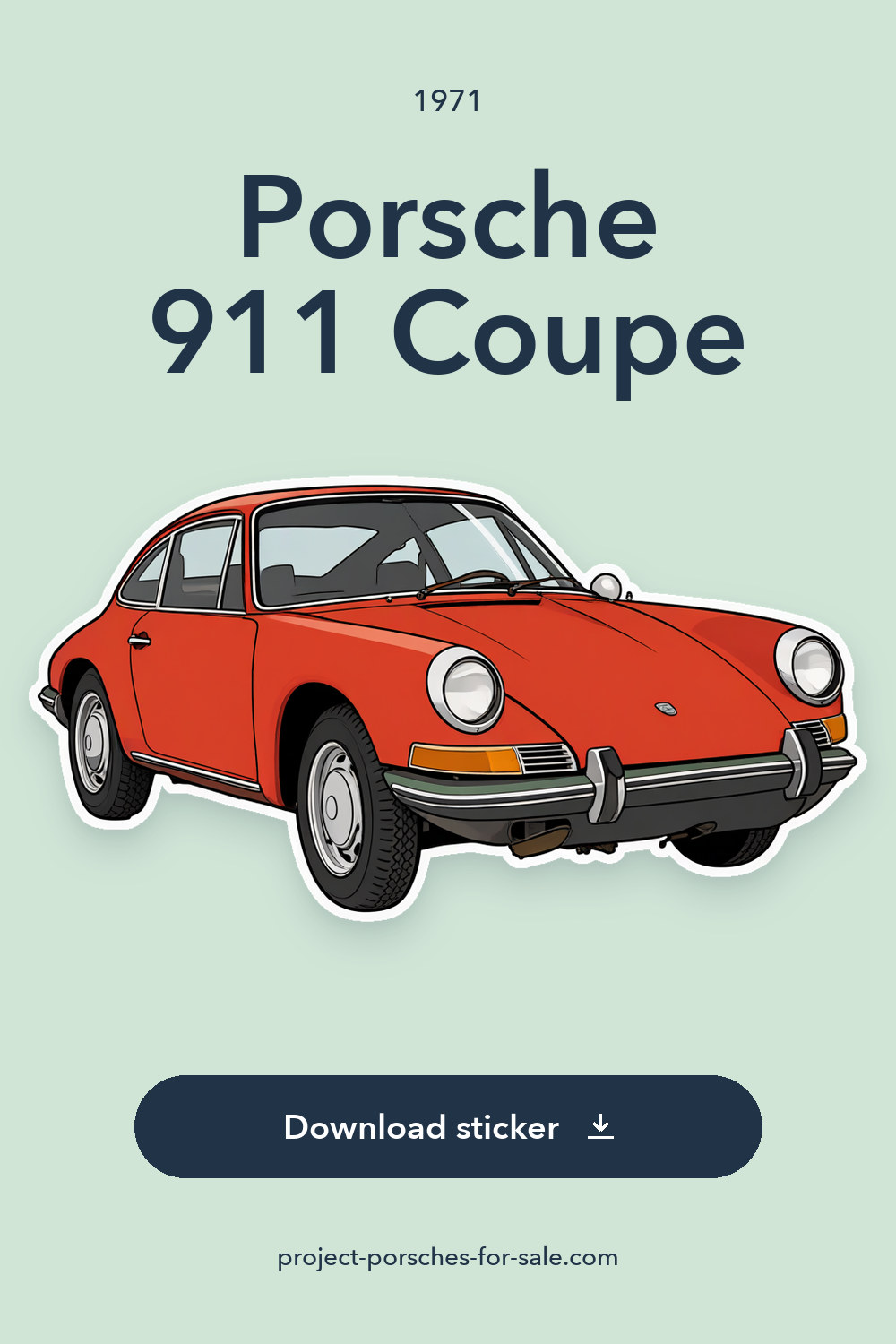 1971 Porsche 911 Coupe sticker preview