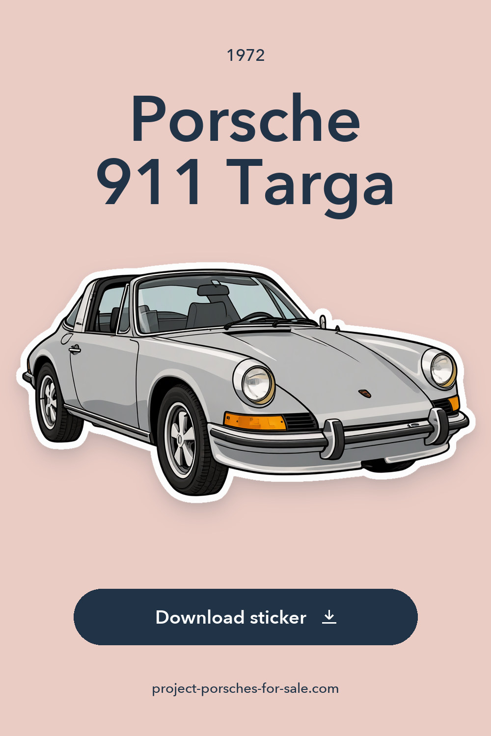 1972 Porsche 911 Targa sticker preview
