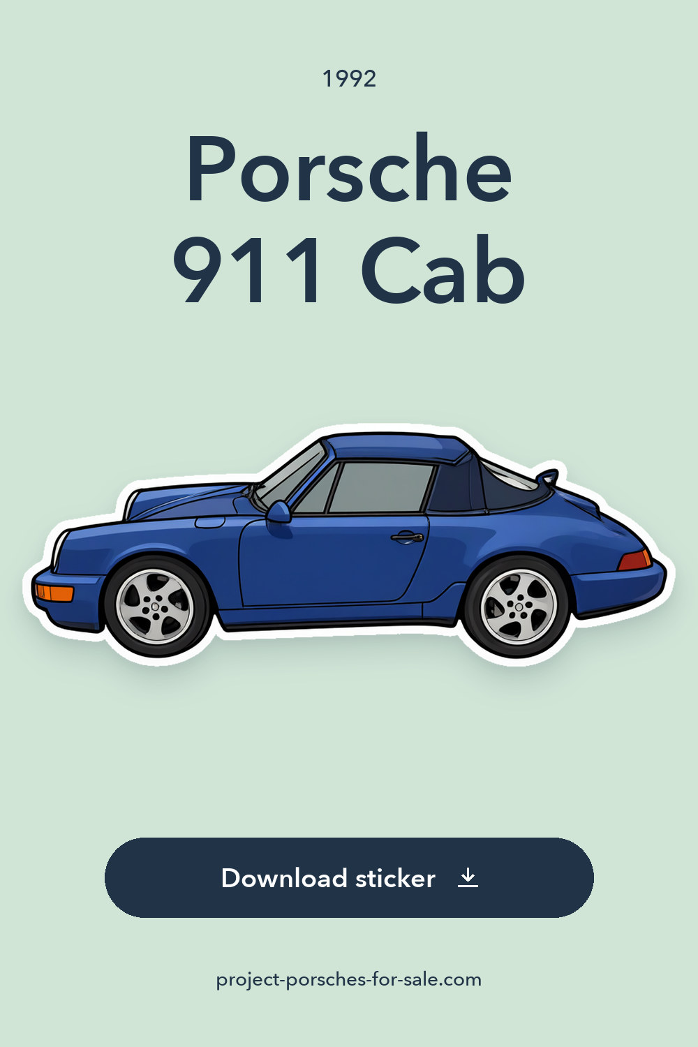 1992 Porsche 911 Cab sticker preview