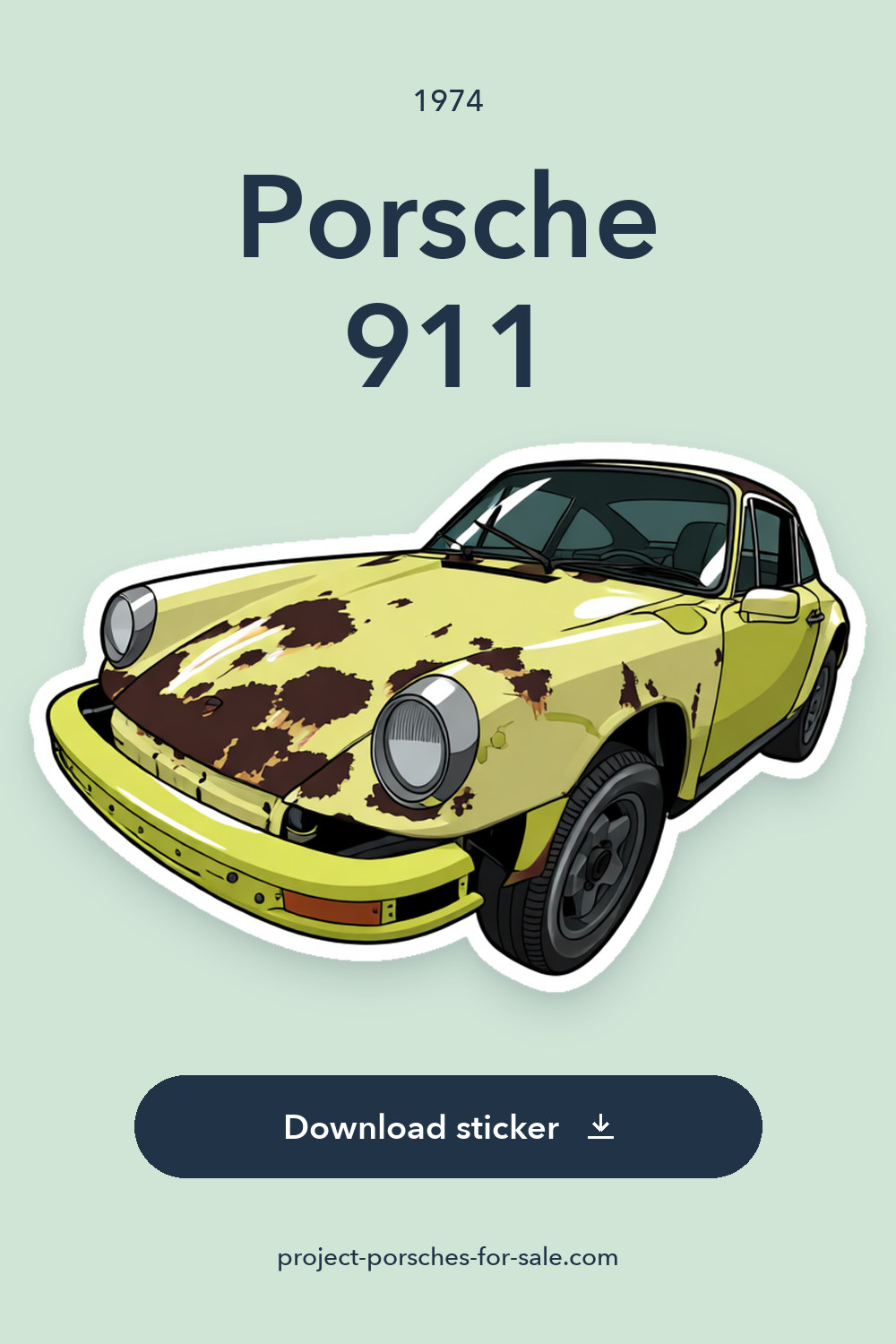 1974 Porsche 911 sticker preview